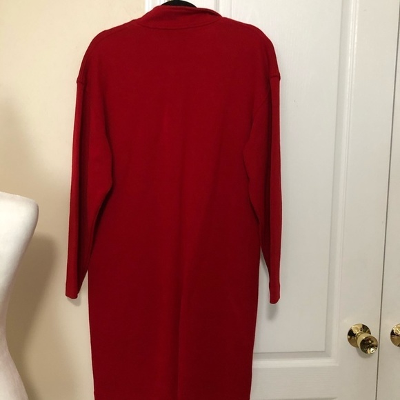 Evan-Picone Red Dress Long Sleeve Zip - Picture 5 of 6